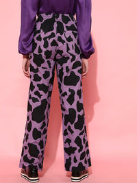 STREET 9 Women Purple Animal Printed Trousers
