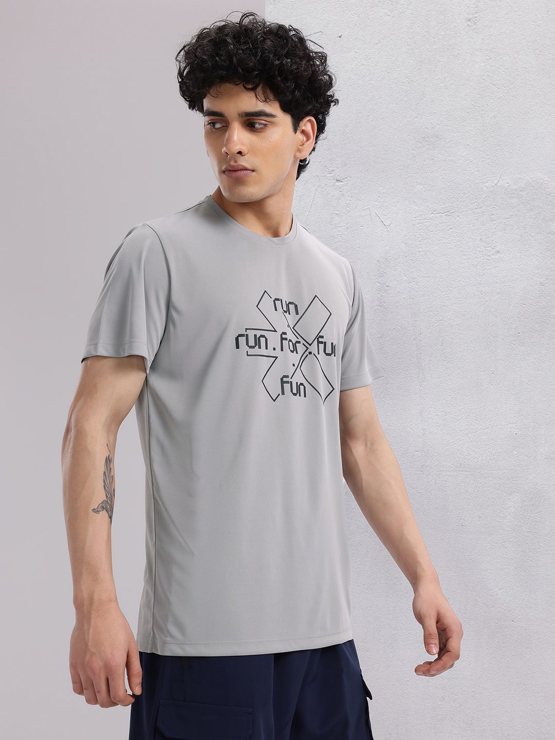 HRX by Hrithik Roshan Rapid-Dry Brand Logo Print Running T-shirt