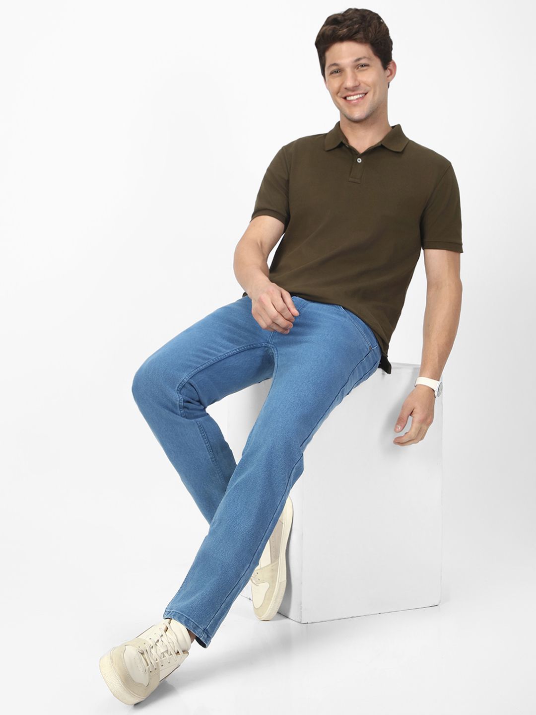 Urbano Fashion Men Mid-Rise Dark Shade Stretchable Jeans