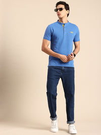 Being Human Henley Neck Pure Cotton T-shirt