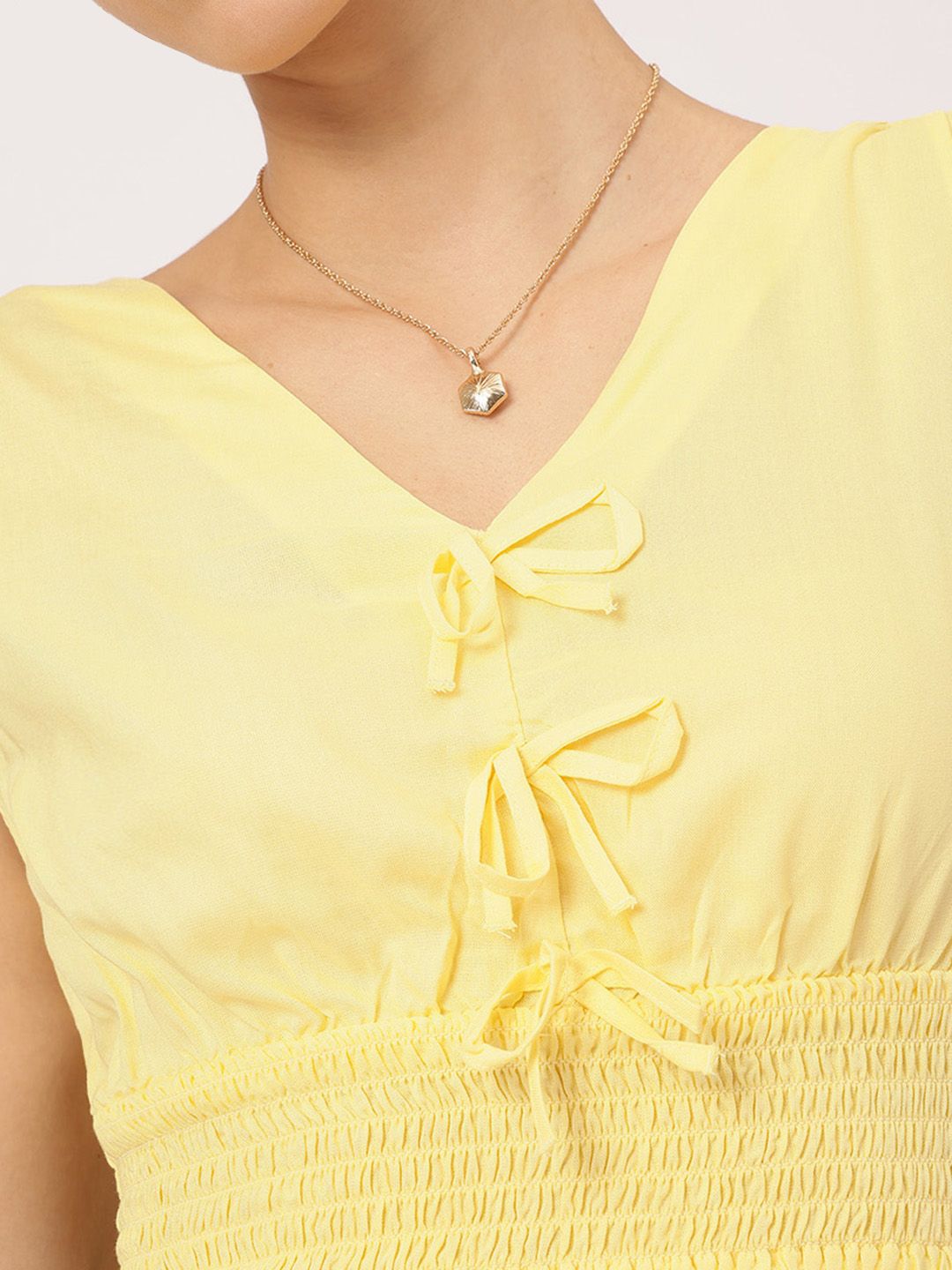 DressBerry Pastel Play Flirty Bows Blouson Top