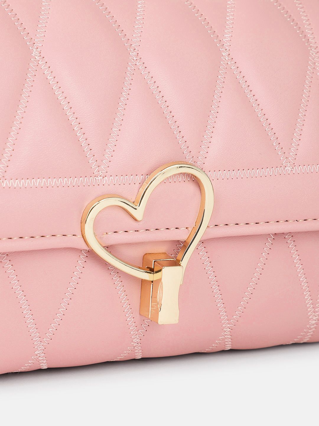 DressBerry Textured Structured Shoulder Bag with Quilted