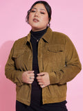 SASSAFRAS Curve Striped Corduroy Jacket