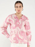 RAREISM Ethnic Printed Round Neck Cotton Top