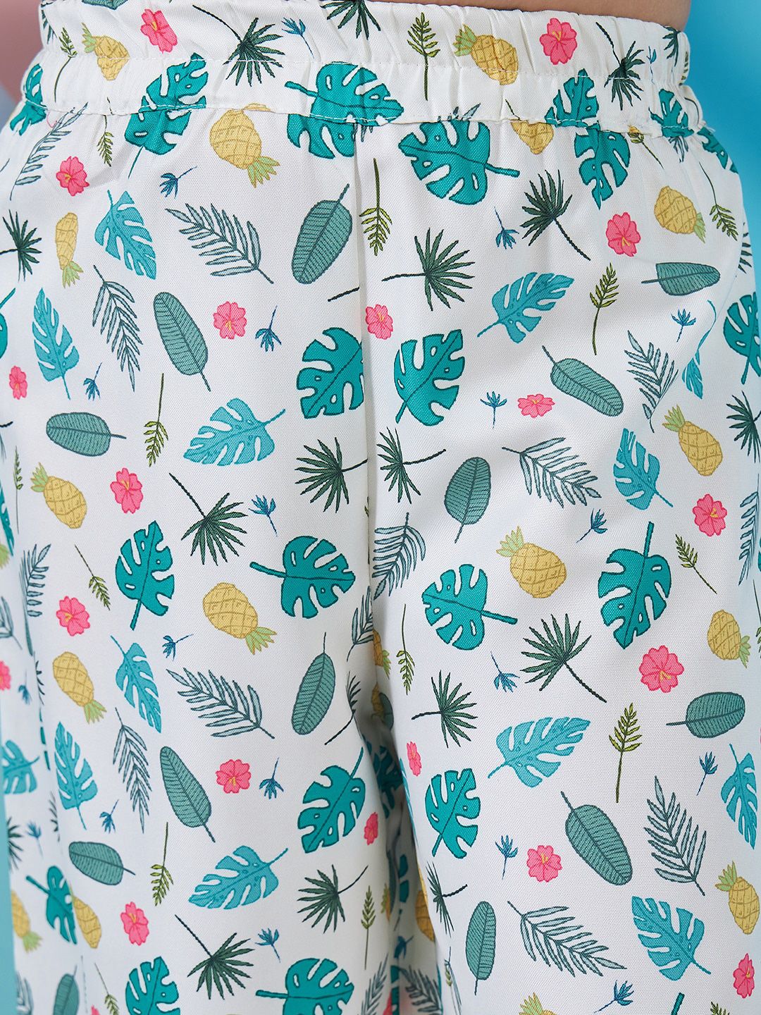 pspeaches Girls Floral Printed Crop Top With Trousers