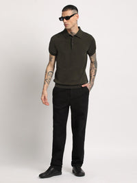 THE BEAR HOUSE Men Solid Regular Fit Cotton Polo Collar T-Shirt