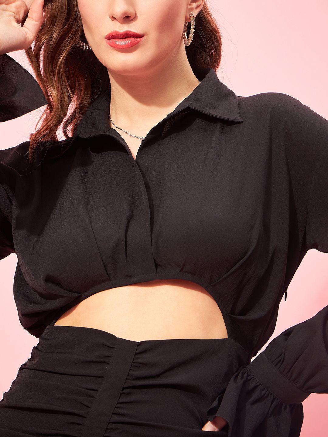 Berrylush Bishop Sleeve Bodycon Mini Dress