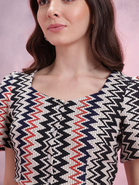 DressBerry Geometric Design Flared Sleeve Crochet Top