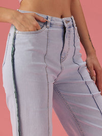 DressBerry Women Straight Fit High-Rise Light Fade Stretchable Jeans