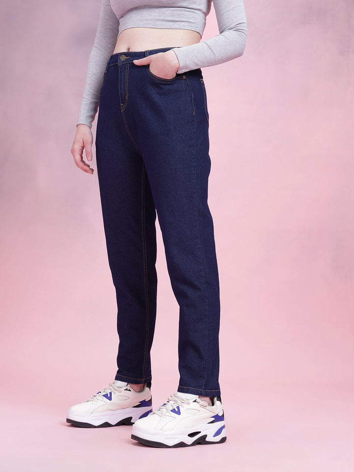 DressBerry Women High-Rise Stretchable Mom Fit Jeans