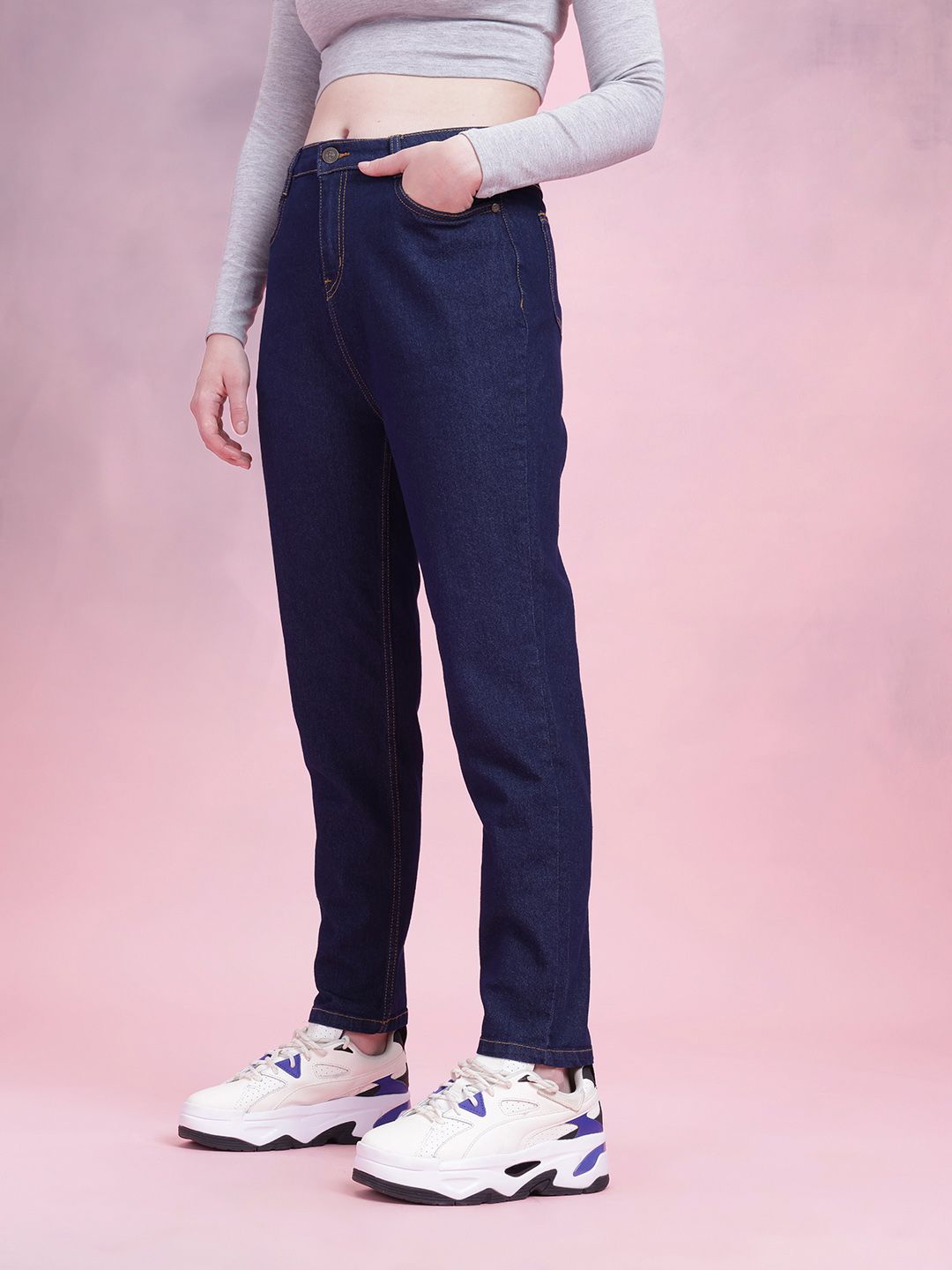 DressBerry Women High-Rise Stretchable Mom Fit Jeans