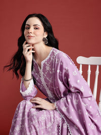 Anouk Floral Print Kurta with Trousers & Dupatta