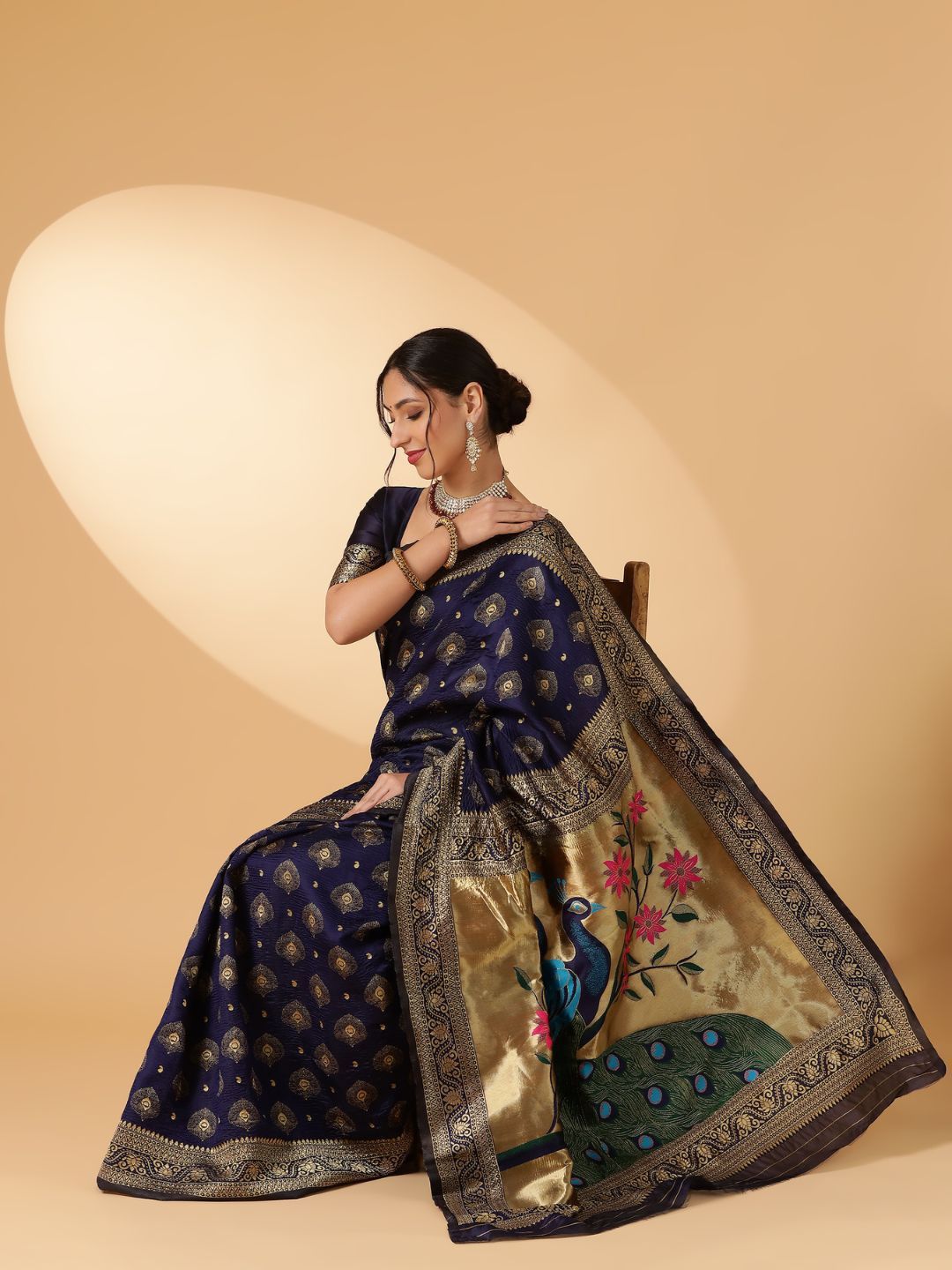 KALINI Woven Design Paithani Saree