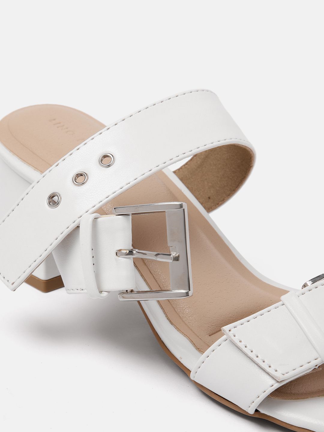 Lino Perros Block Heels with Buckles Detail