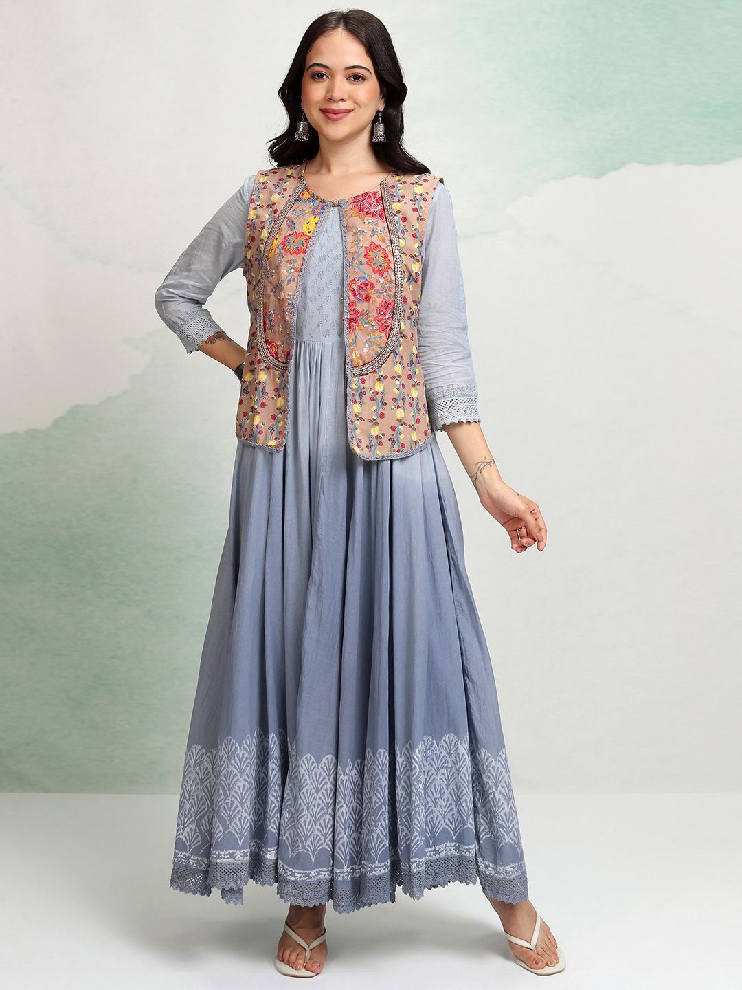 Vishudh Women Floral Print A-Line Dress