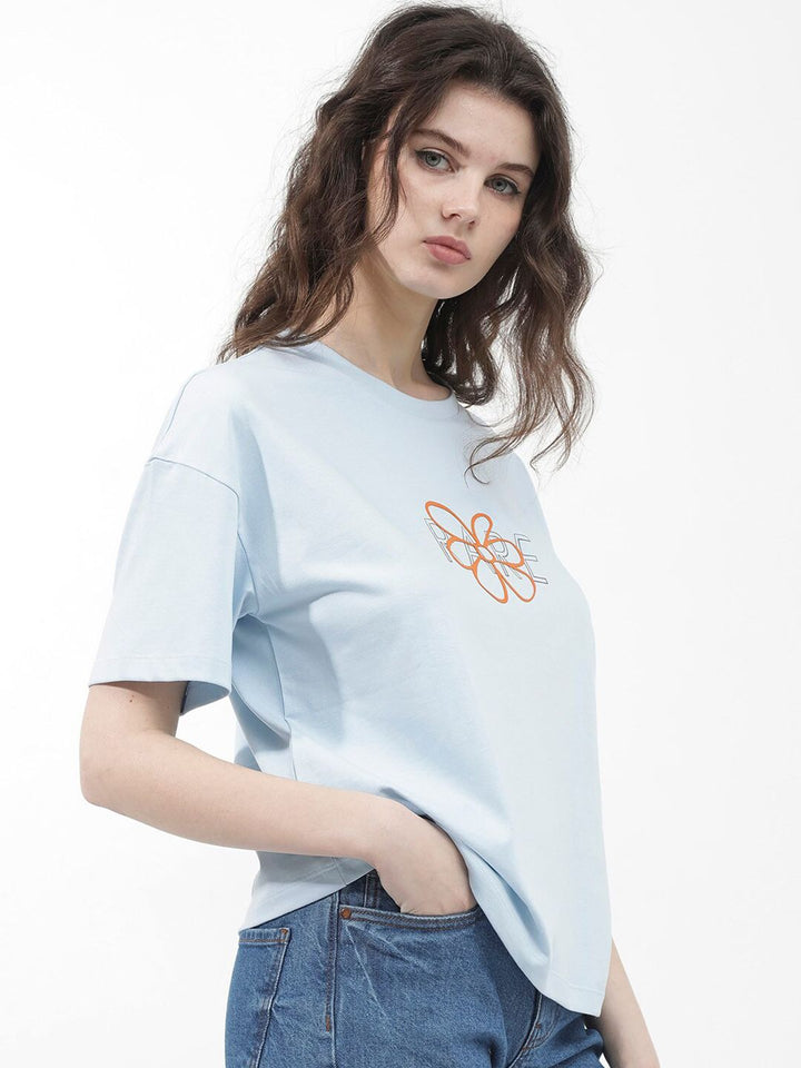 RAREISM Round Neck Drop-Shoulder Sleeves Cotton Boxy T-shirt