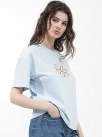RAREISM Round Neck Drop-Shoulder Sleeves Cotton Boxy T-shirt