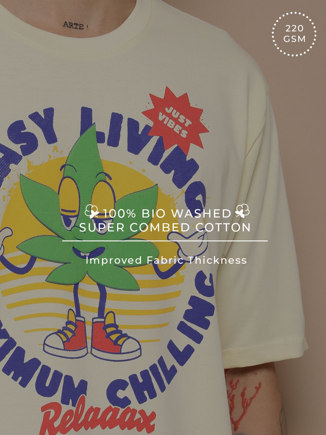 Difference of Opinion Men Graphic Printed Embossed Oversized T-shirt