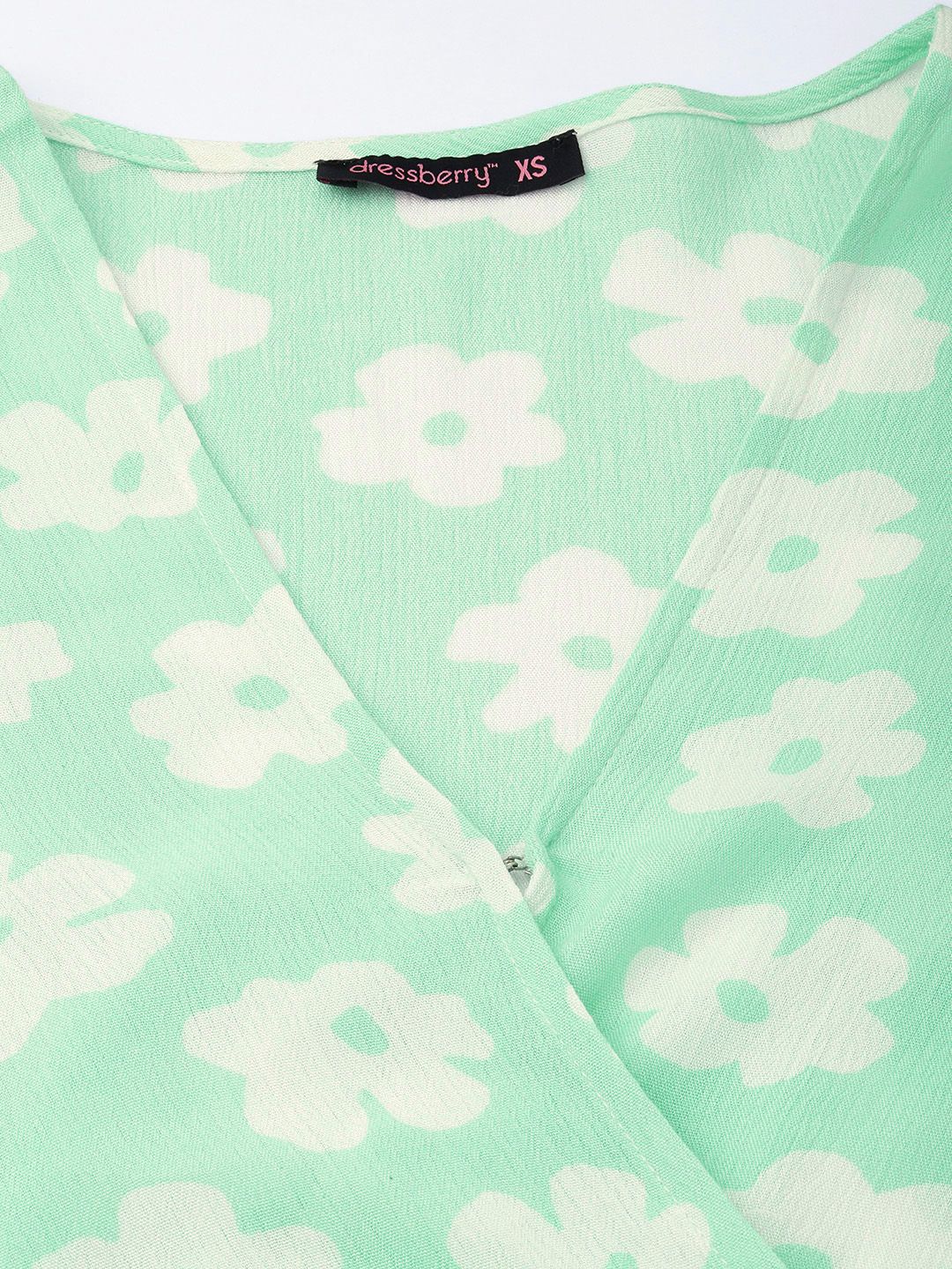 DressBerry 90s Florals Wrap Twist Mini Dress