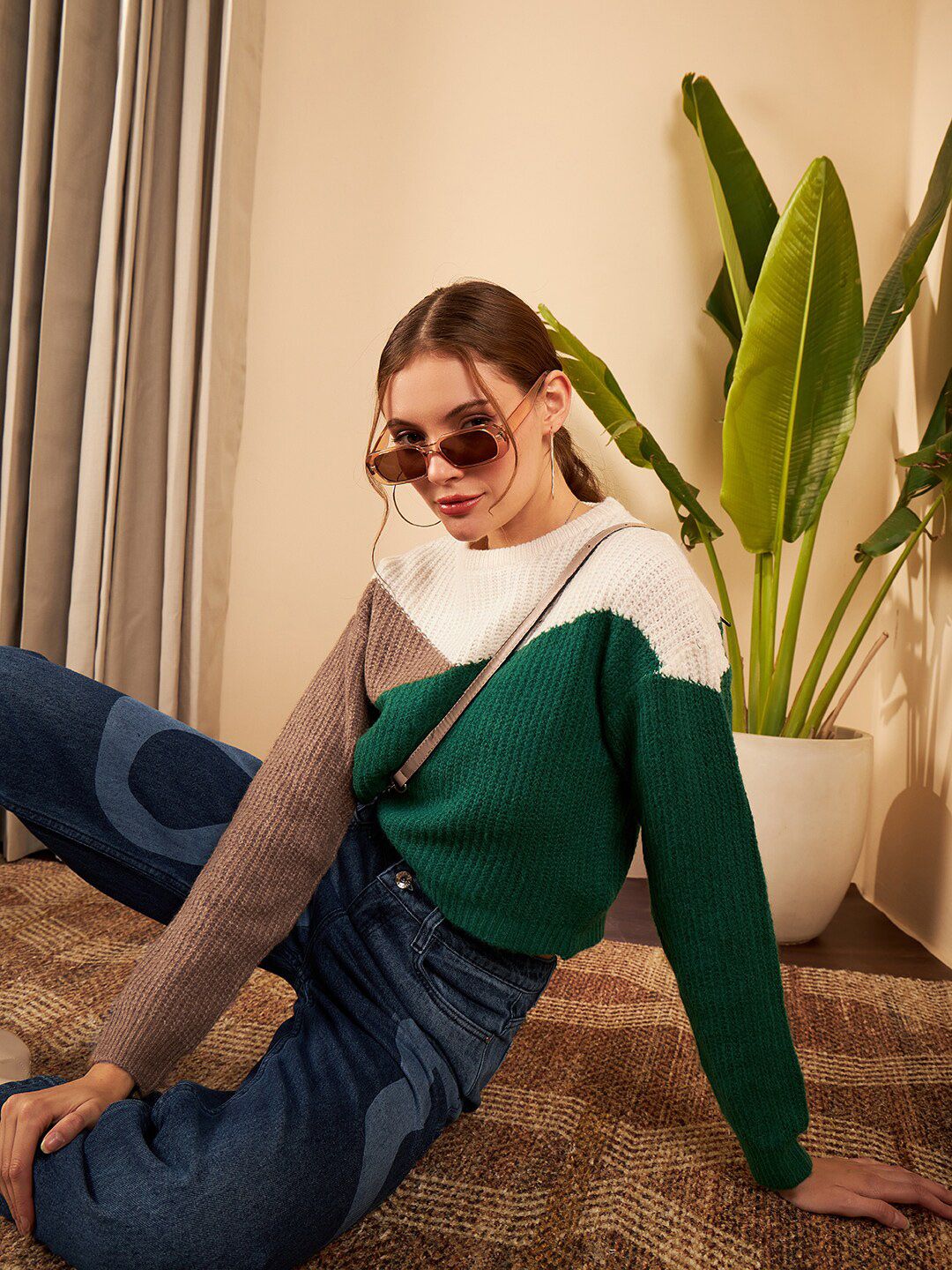 STREET 9 Colourblocked Acrylic Pullover