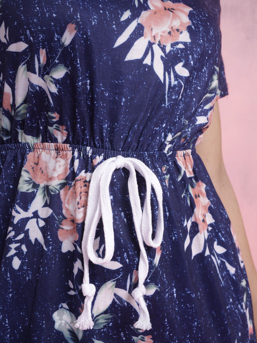 DressBerry Floral Print Waist Tie-Ups Sheath Dress