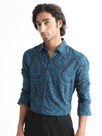 RARE RABBIT Men Paisum Slim Fit Opaque Printed Cotton Shirt