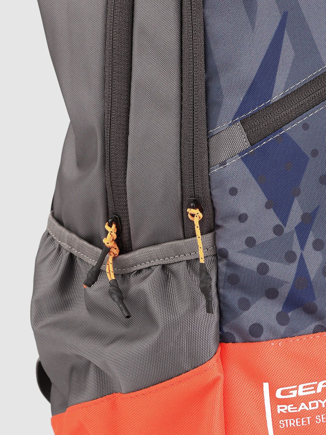 Gear Unisex Grey & Orange Geometric Print 16 Inch Laptop Backpack