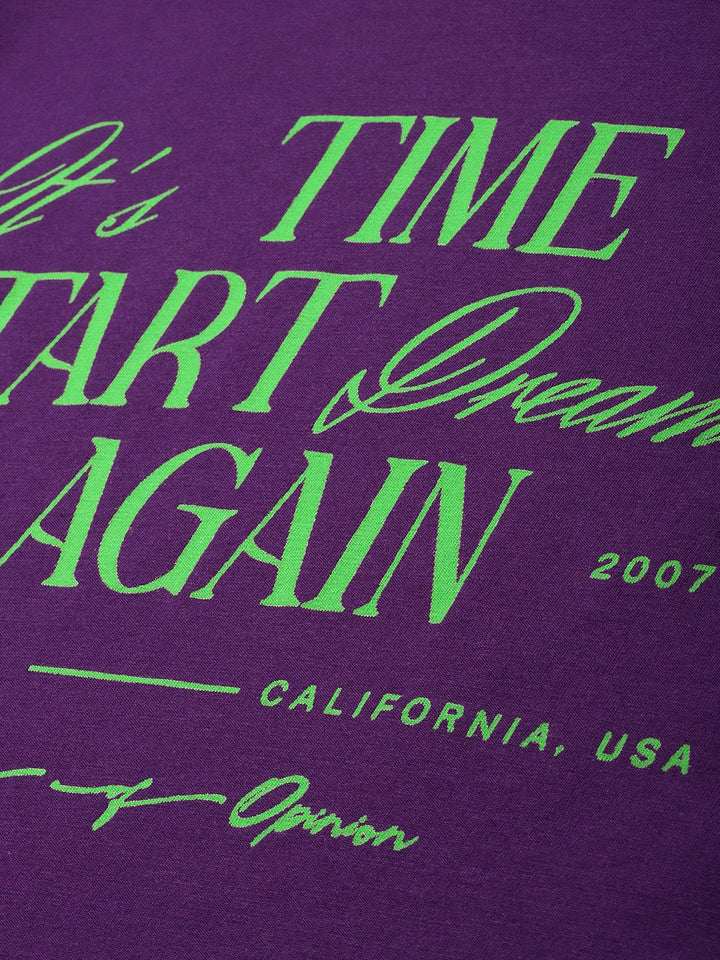 Difference of Opinion Oversized Fit Long Sleeve Typography Printed Pure Cotton T-shirt