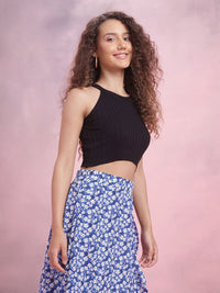 DressBerry Ribbed Sleeveless Fitted Crop Top