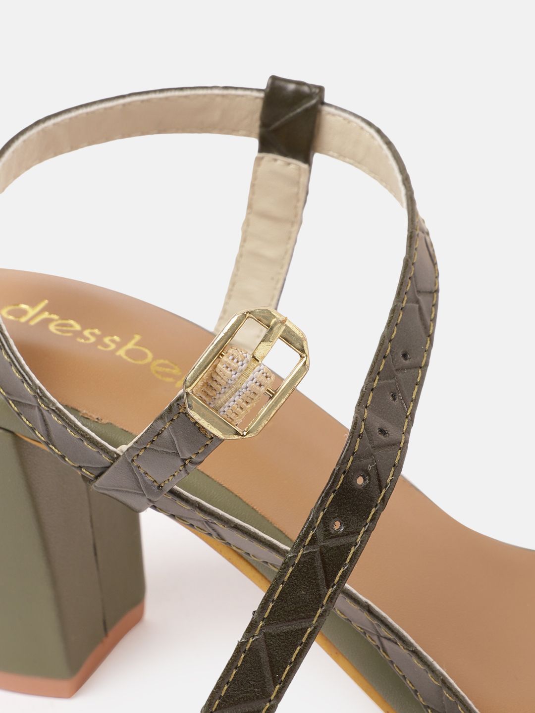 DressBerry Women Geometric Textured Block Heels