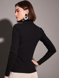 SASSAFRAS High Neck Cut Out Top