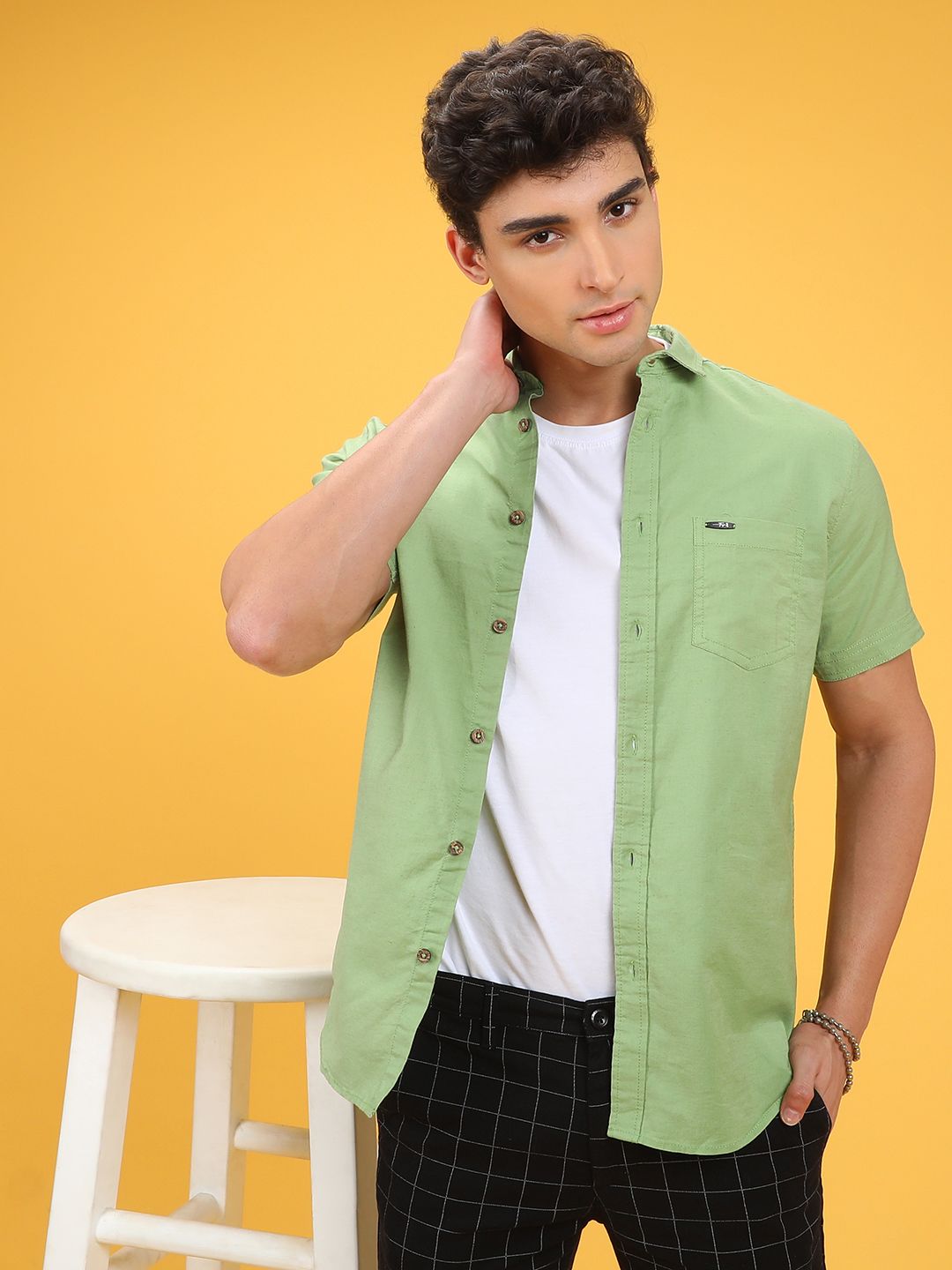 Garaj India CO Lelaki Kasual Hijau Kasual