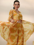 Libas Beige Floral Printed V-Neck Tunic with Palazzo