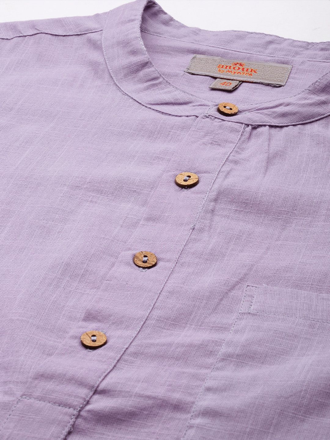 Anouk Men Lavender Pastels Pure Cotton Kurta