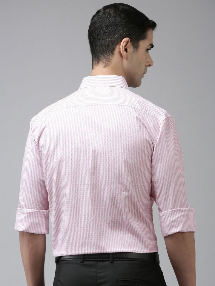 Park Avenue Pure Cotton Self Striped Slim Fit Formal Shirt