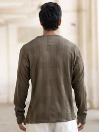 Powerlook Men Self Design Round Neck T-shirt