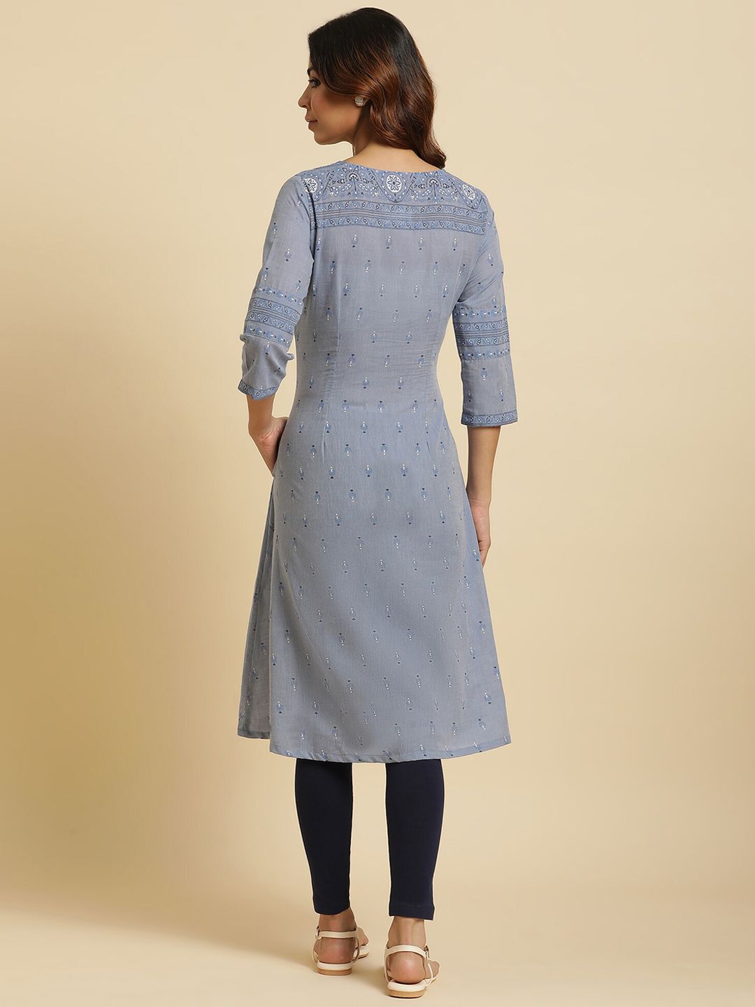 W Ethnic Motifs Printed Pure Cotton Kurta