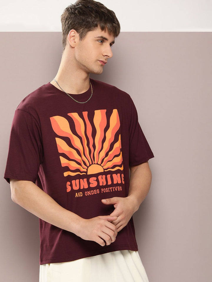 DILLINGER Men Graphic Printed Oversized Pure Cotton T-shirt