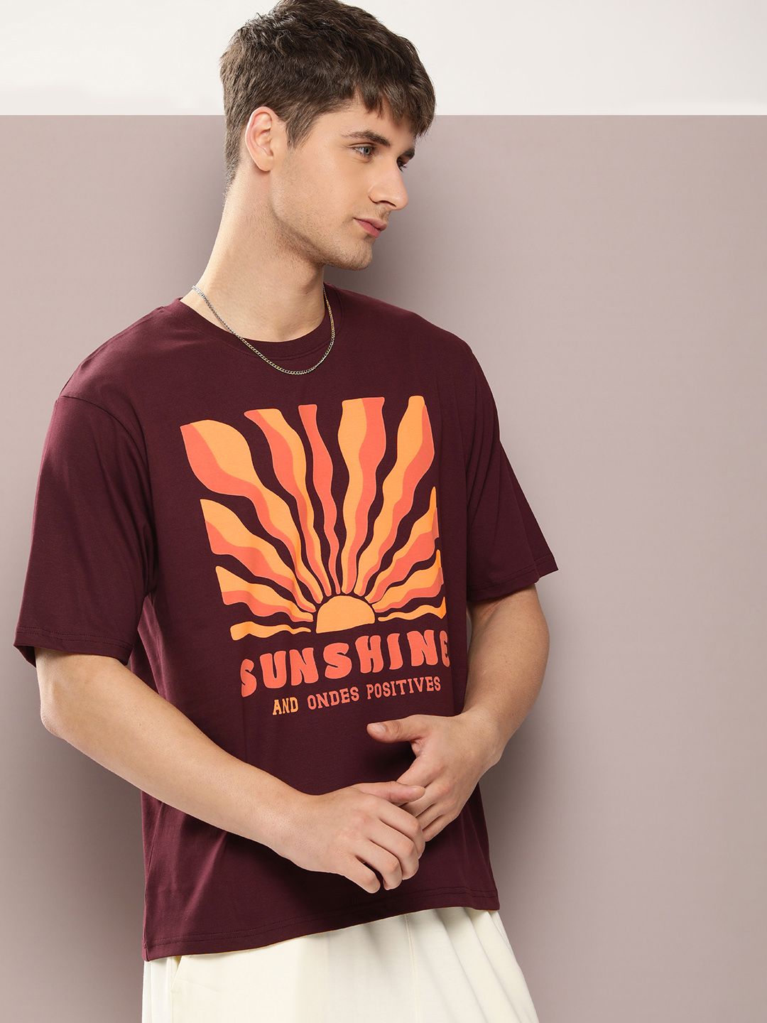 DILLINGER Men Graphic Printed Oversized Pure Cotton T-shirt