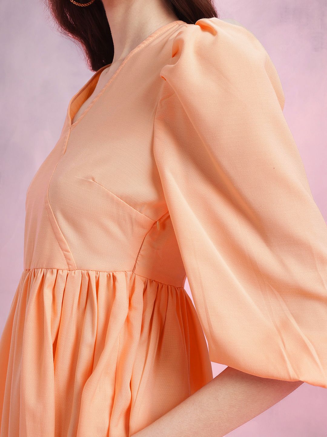 DressBerry Puff Sleeve A-Line Dress