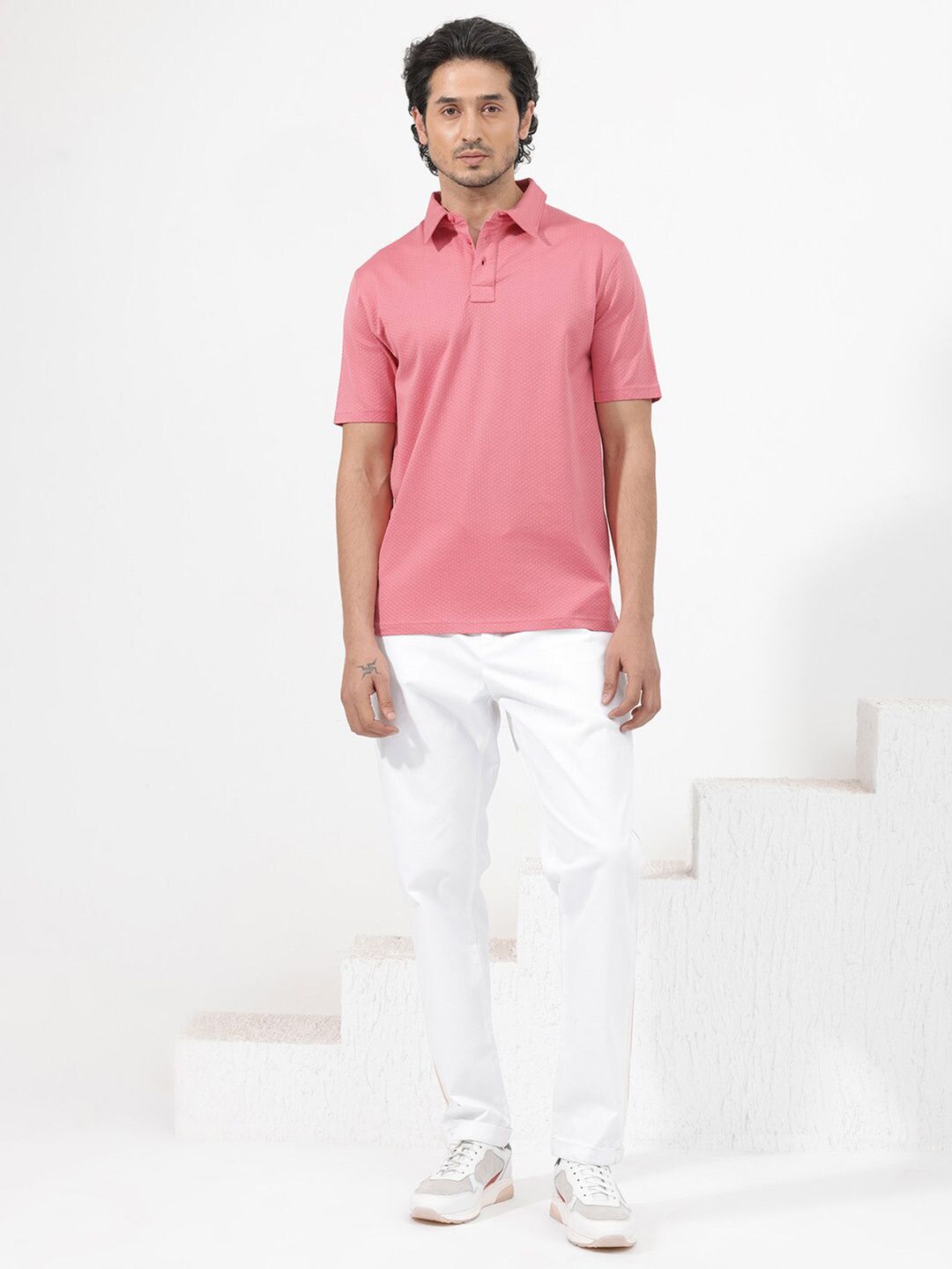 RARE RABBIT Men Nielson Regular Fit Polo Collar T-Shirt