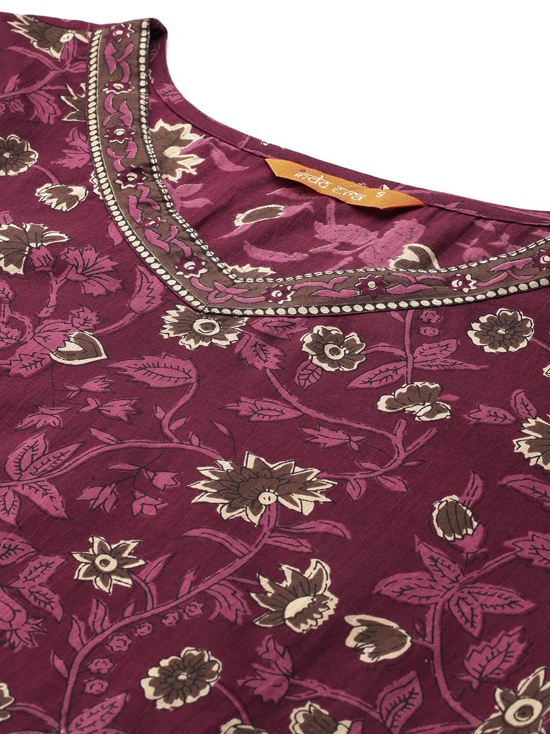 Indo Era Women Floral Printed Regular Pure Cotton Kurta with Salwar & With Dupatta