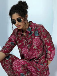 Libas Printed Shirt With Palazzo Co-Ords