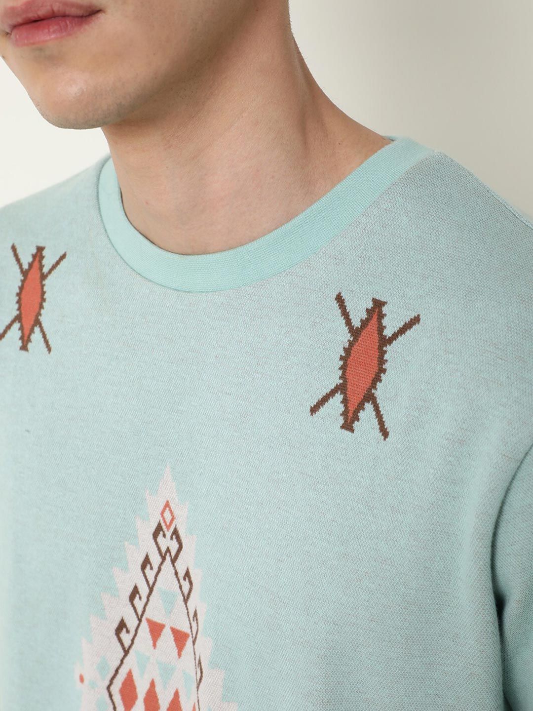 RARE RABBIT Men Aztec Printed Sweatshirt