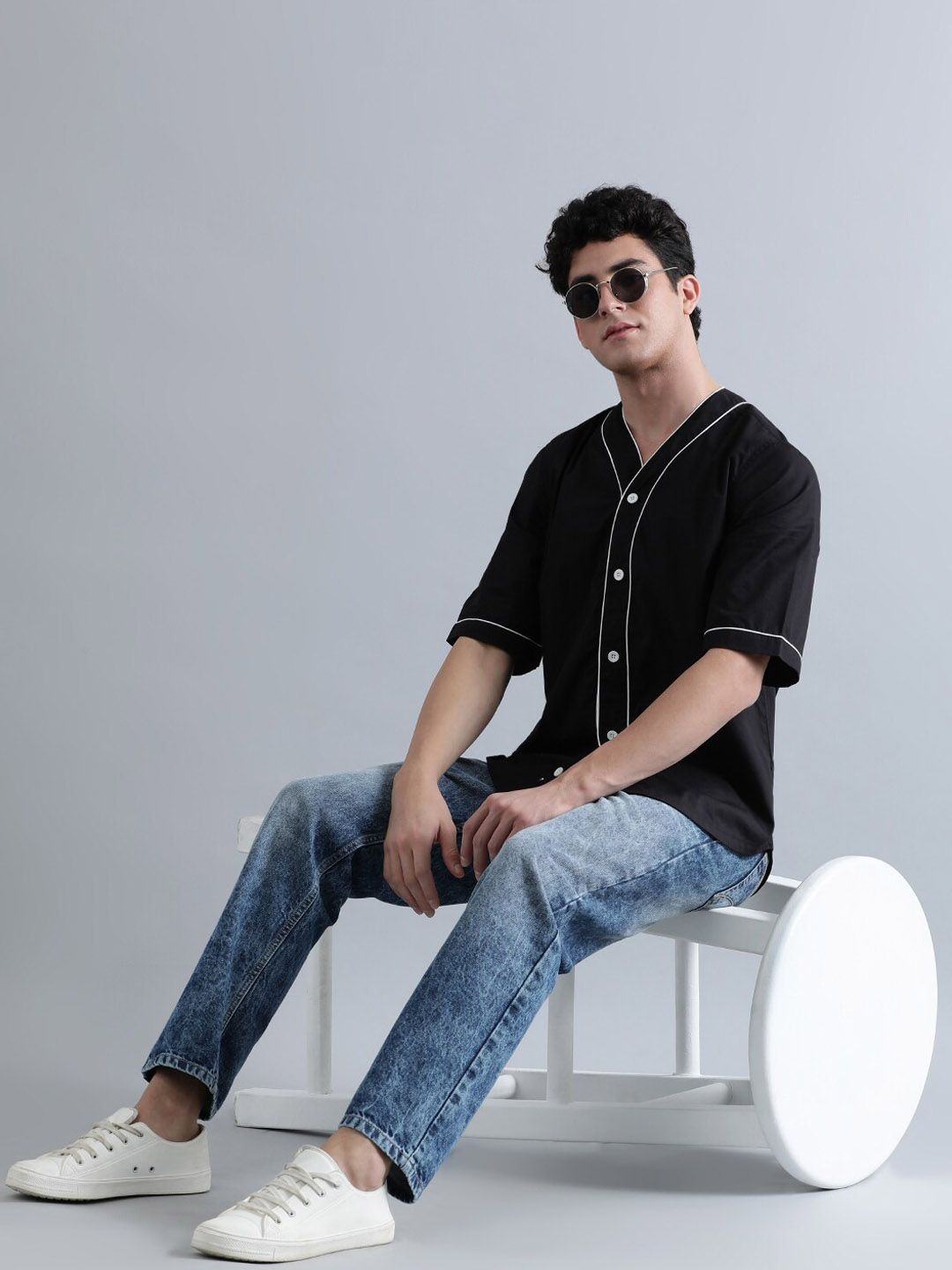 Bene Kleed Men Dark Shade Relaxed Fit Light Fade Jeans