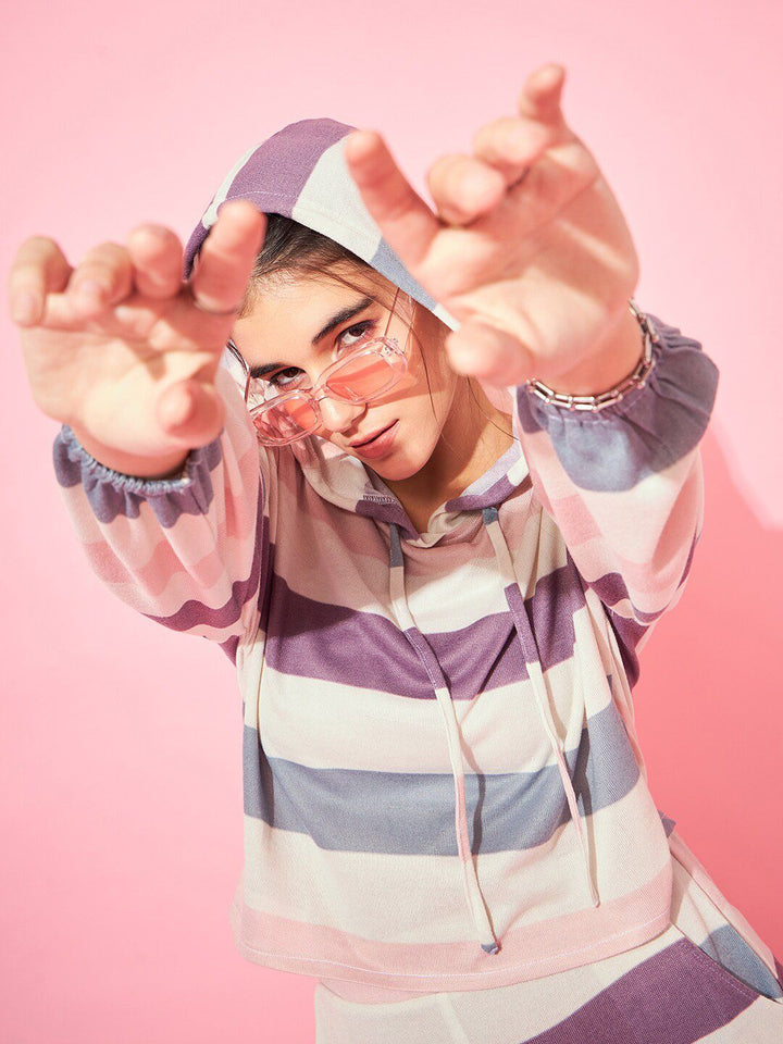 Athena Striped Sweatshirt With Joggers Co-Ords