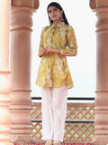 Libas Women Floral Printed Shirt Collar Kurti