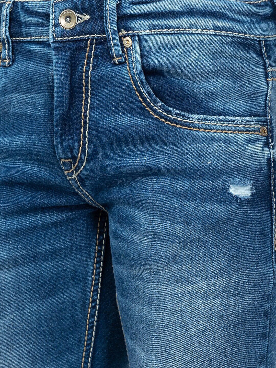 SPYKAR Men Slim Fit Low-Rise Mildly Distressed Heavy Fade Jeans