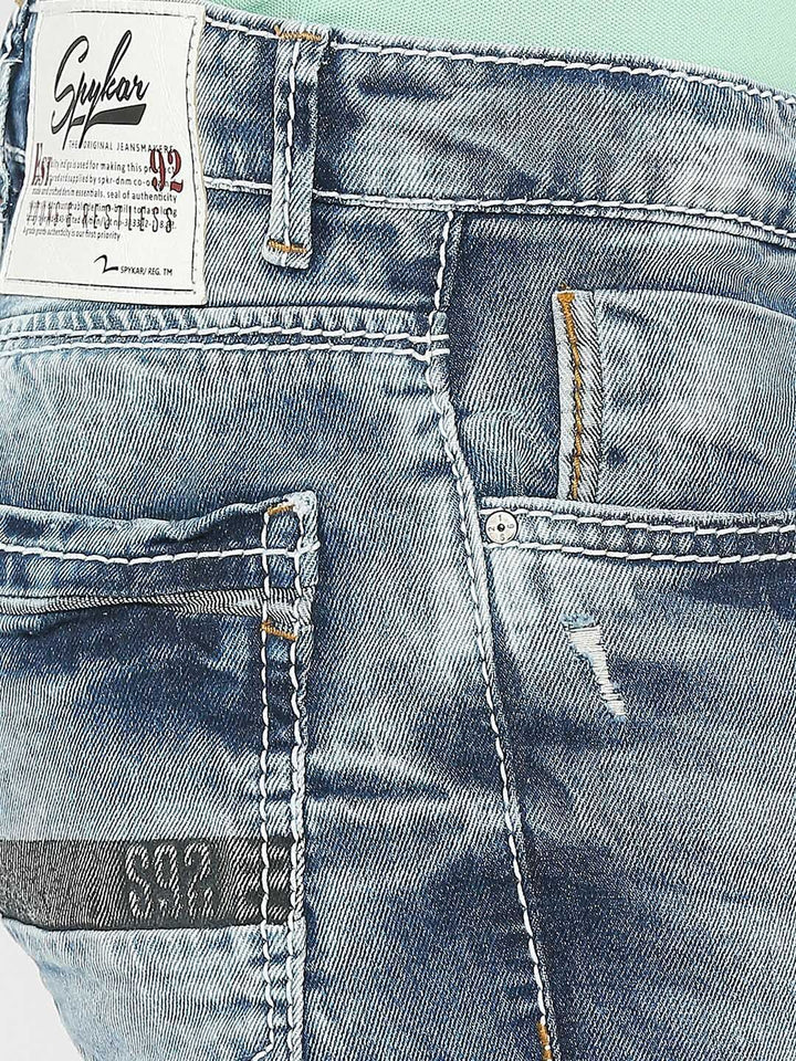 SPYKAR Men Mid-Rise Mildly Distressed Heavy Fade Stretchable Jeans