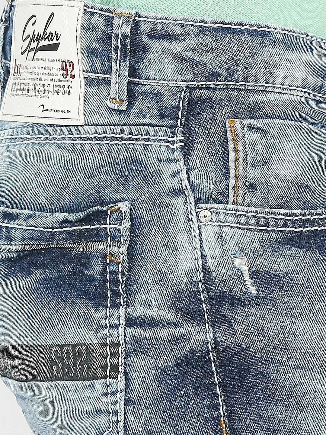 SPYKAR Men Mid-Rise Mildly Distressed Heavy Fade Stretchable Jeans